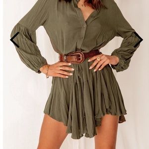 12th Tribe Olive Truffled Dress